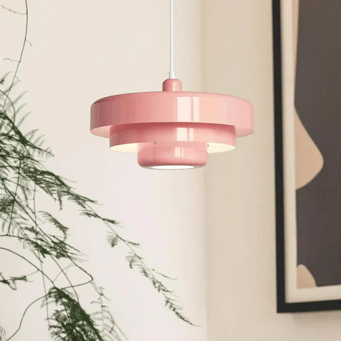 Rosa Hängelampe aus Metall, skandinavisches Design, moderne Wohnzimmerbeleuchtung.
