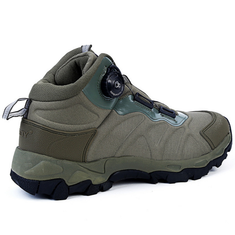 Grüner Wanderschuh Herren, wasserdicht, robust, rutschfest, Outdoor-Aktivitäten.