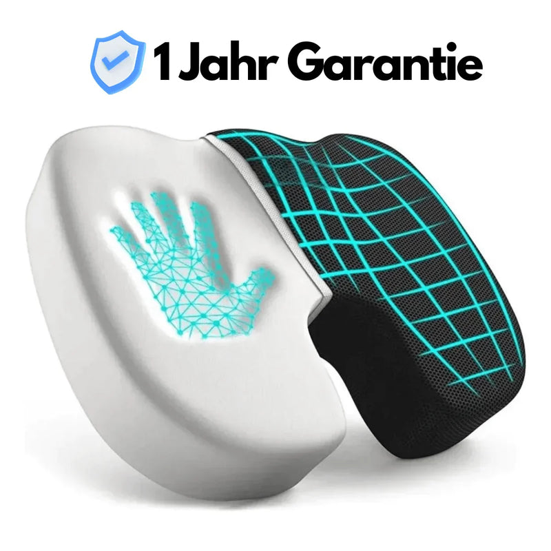 Orthopädisches Kniekissen, Memory-Schaum, ergonomisch, weiß, schwarz, 1 Jahr Garantie.