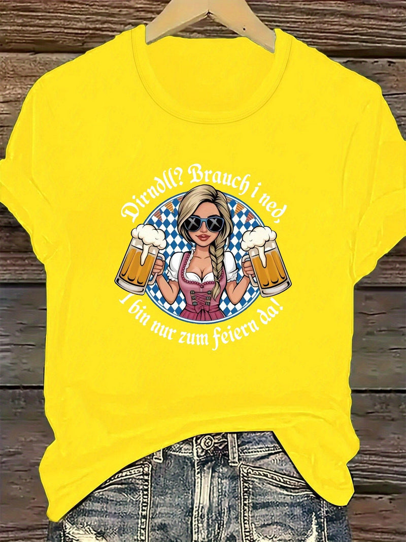Damen Plus Size Kurzarm T-Shirt – Liesl Oktoberfest 2025
