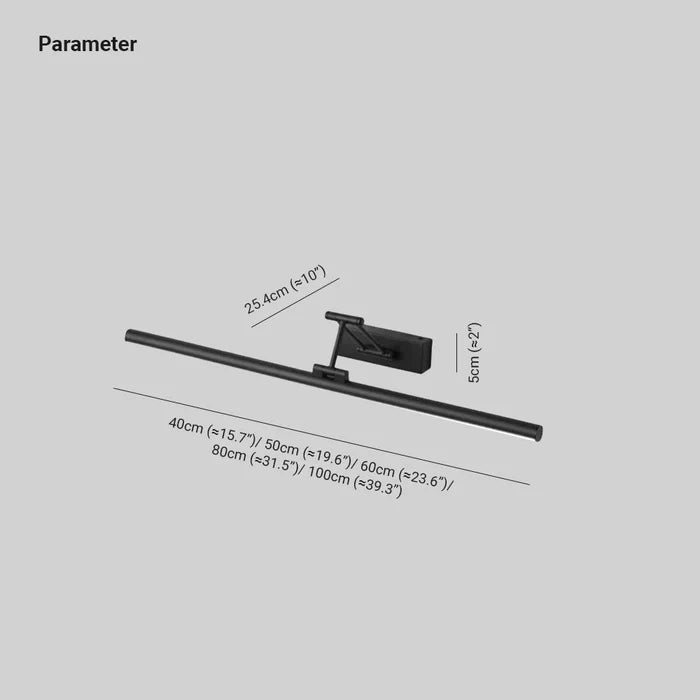 Schwarze LED-Bilderleuchte, verstellbar, 40-100 cm, moderne Wandbeleuchtung, energiesparend.