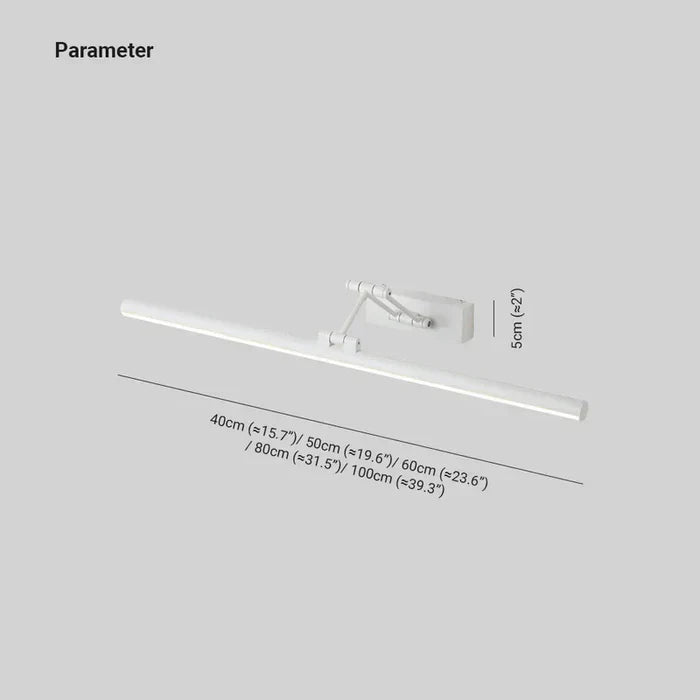 Weiße LED-Bilderleuchte, verstellbar, 40-100 cm, modernes Design, Wandmontage.