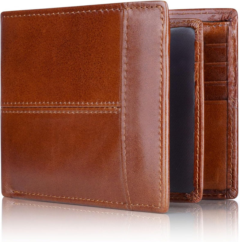 Braune Leder-Geldbörse, Herren, mit Kartenfächern, elegant, hochwertig, stilvoll, Accessoire.