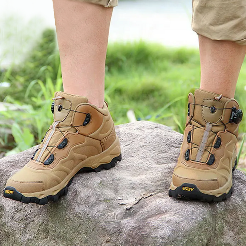 Wanderschuhe Herren, beige, wasserdicht, Outdoor, robust, rutschfest, bequem, atmungsaktiv.
