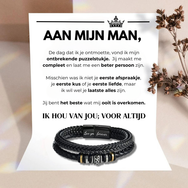 Voor Mijn Man - Ik Hou Van Jou; Voor Altijd - Armband