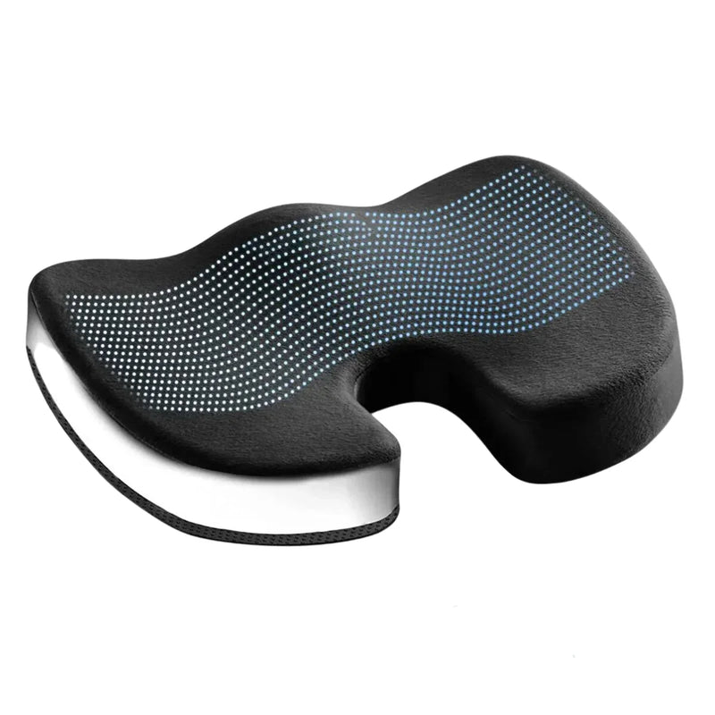 Orthopädisches Sitzkissen, ergonomisch, schwarz, für Rückenschmerzen, Memory-Schaum.