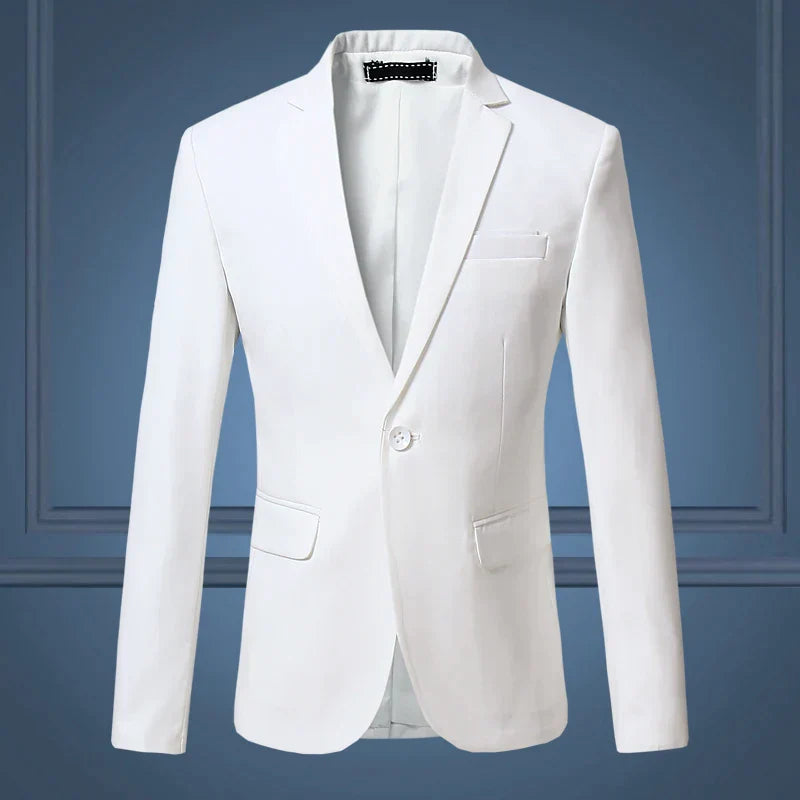 Herren Slim Fit Anzugjacke, weiß, elegant, Business Casual, große Größen, hochwertig.