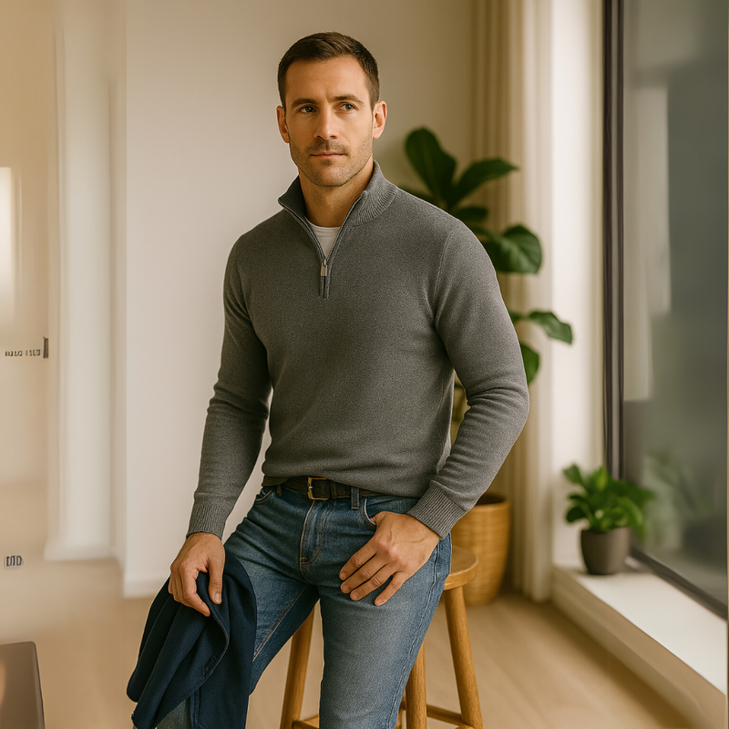 Merino Herrenpullover mit V-Ausschnitt - Torino
