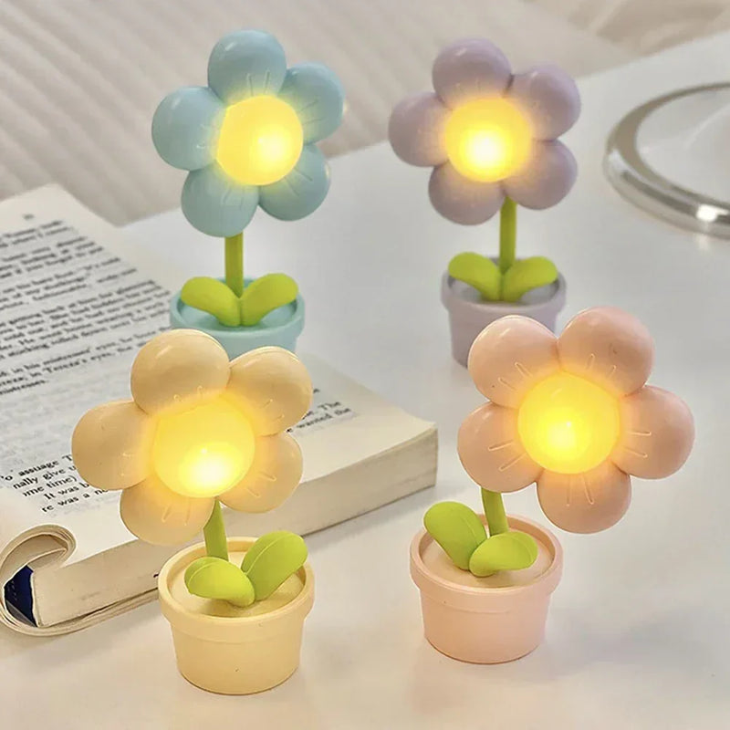 Mini-LED-Blumen-Nachtlicht, bunte Tischlampe, Schlafzimmer-Dekoration, Kinderzimmer-Licht