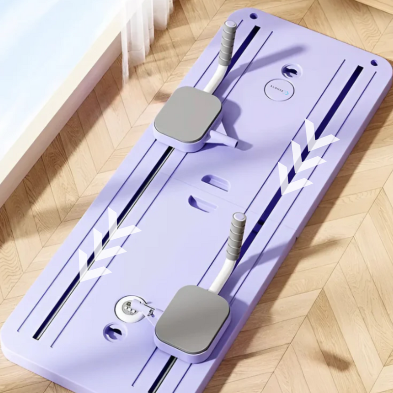 Lila Pilates Reformer Set, Holz, Heimfitnessgerät, verstellbar, rutschfest, modern, platzsparend