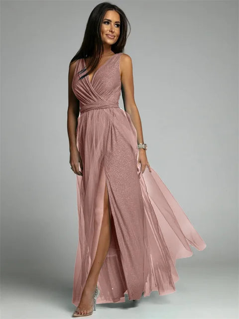 Stilvolles V-Ausschnitt-Kleid - Mindy