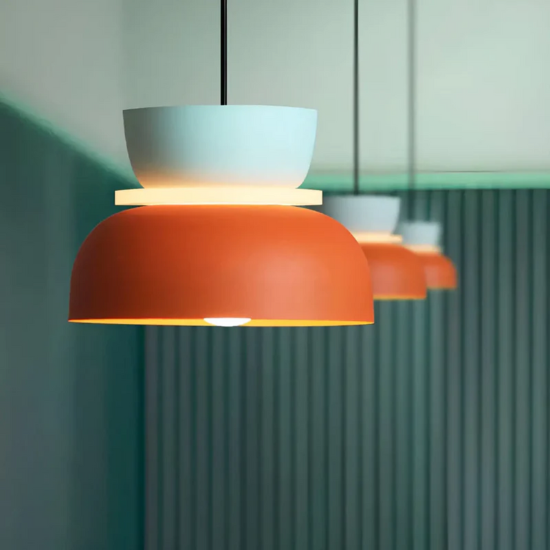 Moderne orange Hängelampe, Metall, skandinavisches Design, Innenbeleuchtung, minimalistisch
