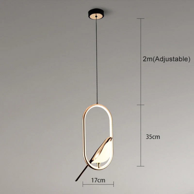 Moderne LED-Pendelleuchte, gold, verstellbar, 2m, 35cm Höhe, elegantes Design, Innenbeleuchtung.