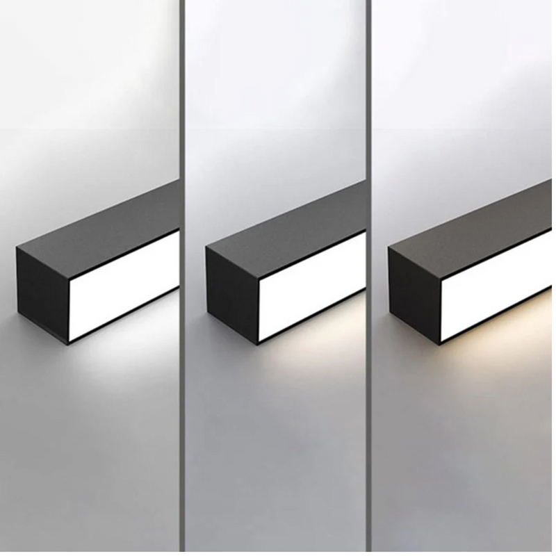Schwarze LED-Wandleuchte, rechteckig, modernes Design, energiesparend, Innenbeleuchtung.