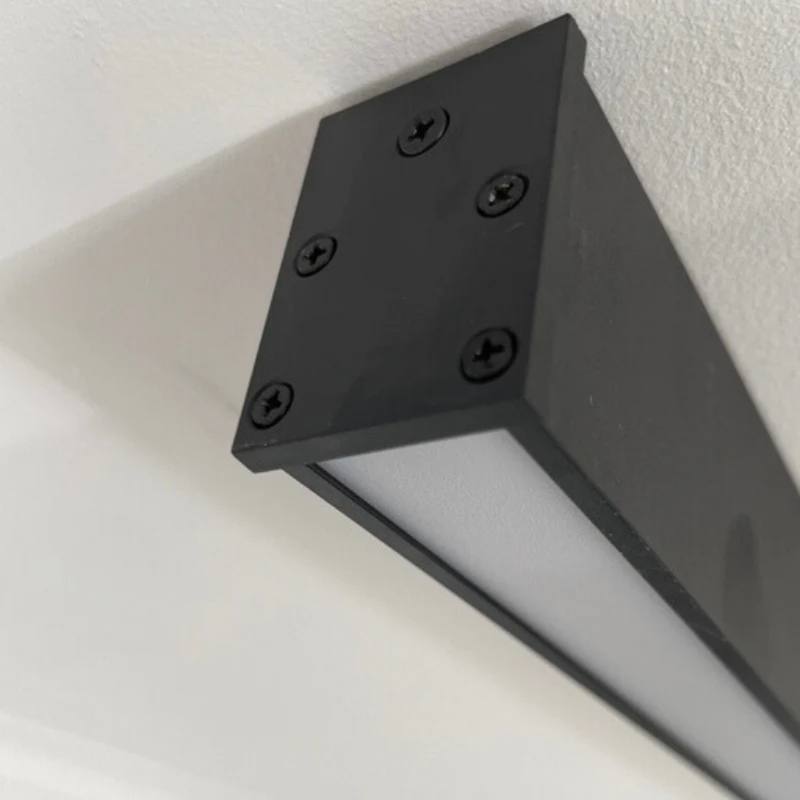 Schwarze LED-Deckenleuchte, rechteckig, modernes Design, energiesparend, Innenbeleuchtung.