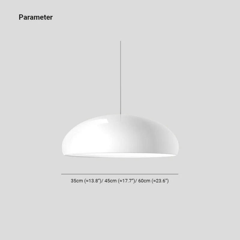 Weiße, moderne Hängelampe, Durchmesser 35-60 cm, minimalistisches Design, Innenbeleuchtung.