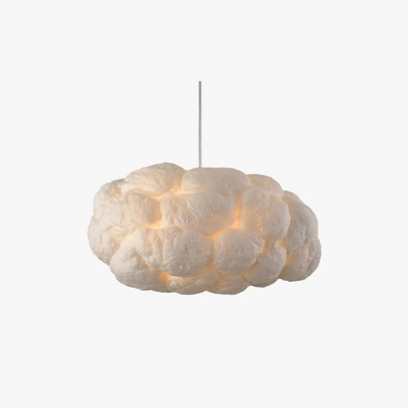 Wolkenförmige Deckenleuchte, weiß, modern, aus Stoff, für Wohnzimmerbeleuchtung.