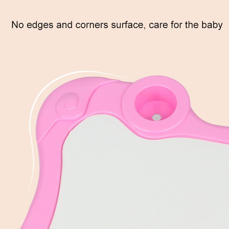 Rosa Baby-Sicherheitsspiegel, abgerundete Ecken, Kunststoff, kindersicher, Wandmontage.