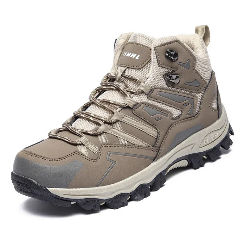 Beige Wanderstiefel, wasserdicht, rutschfeste Sohle, Outdoor-Schuhe für Herren.