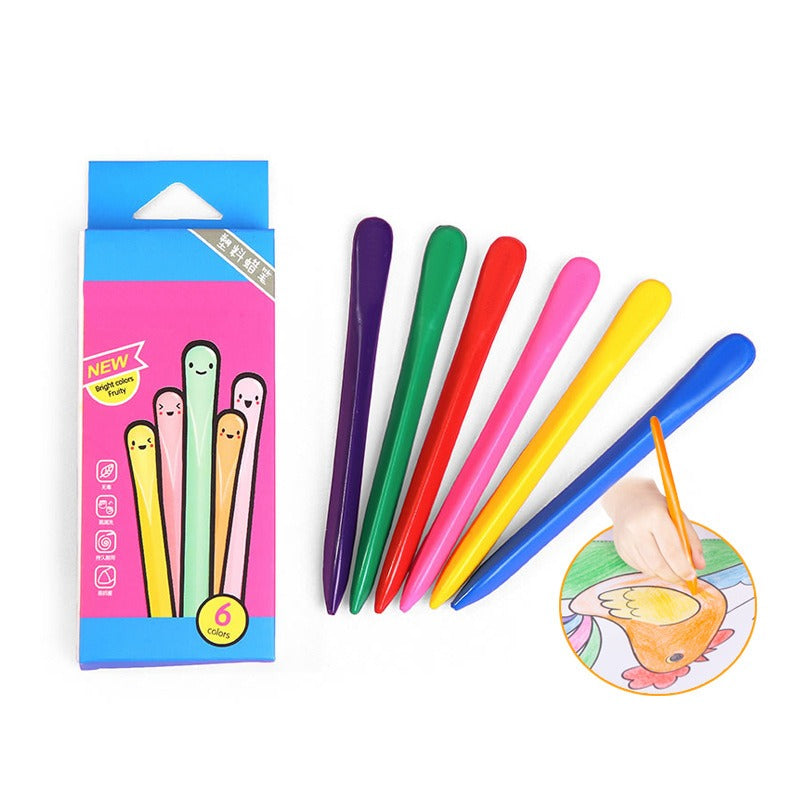 Bunte Malstifte Set, 6 Farben, für Kinder, kreative Kunst, ungiftig, ergonomisch.