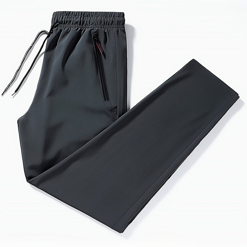 Schwarze Jogginghose mit Reißverschlusstasche, elastischer Bund, Sportbekleidung Herren.