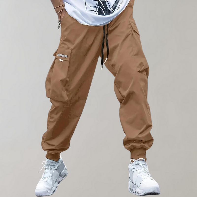 Khaki Cargohose für Herren, lässig, mit Taschen, Streetwear, modisch, bequem.