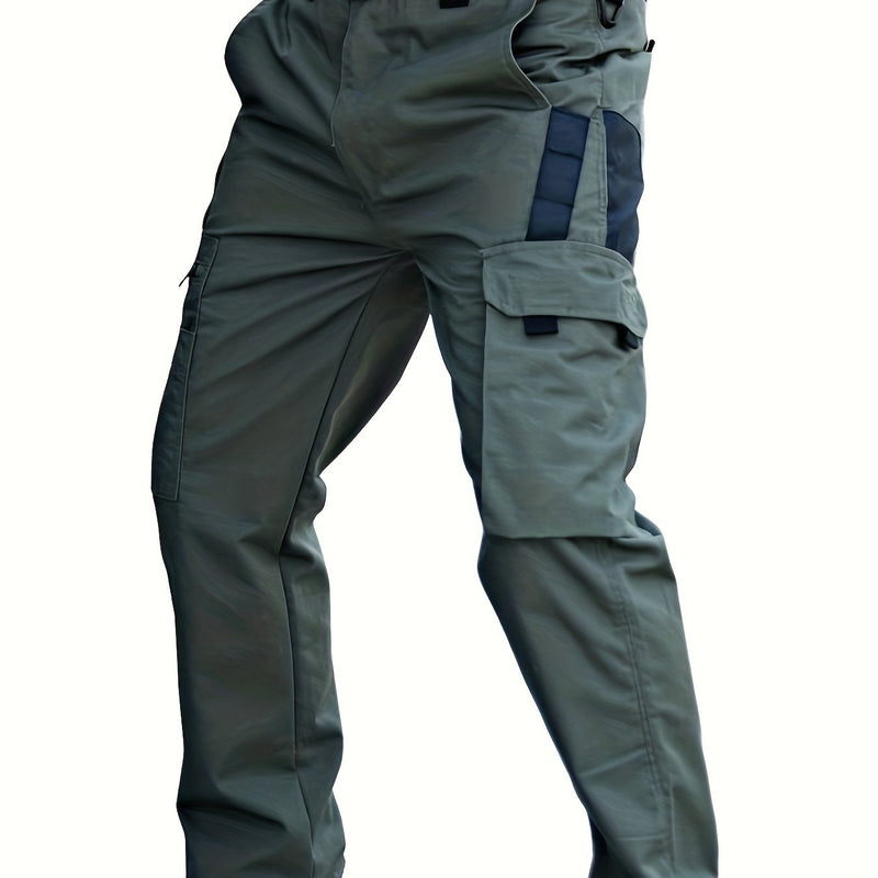 Grüne taktische Hose mit Seitentaschen, strapazierfähiges Material, Outdoor-Bekleidung.