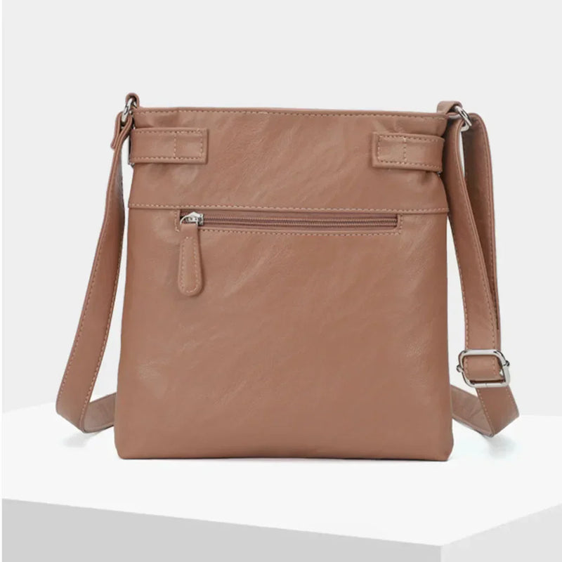 Damen Crossbody Tasche, beige, PU-Leder, multifunktional, modisch, kleine Umhängetasche.
