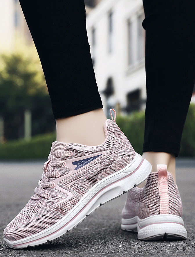 Damen Sneaker rosa, atmungsaktiv, bequem, Straßenmode, Freizeit, Sportschuhe, rutschfeste Sohle