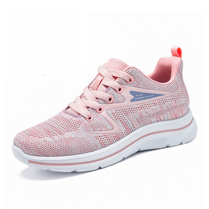 Rosa Damen-Sneaker, atmungsaktiv, Mesh, Sportschuh, modisch, bequem, Freizeit.