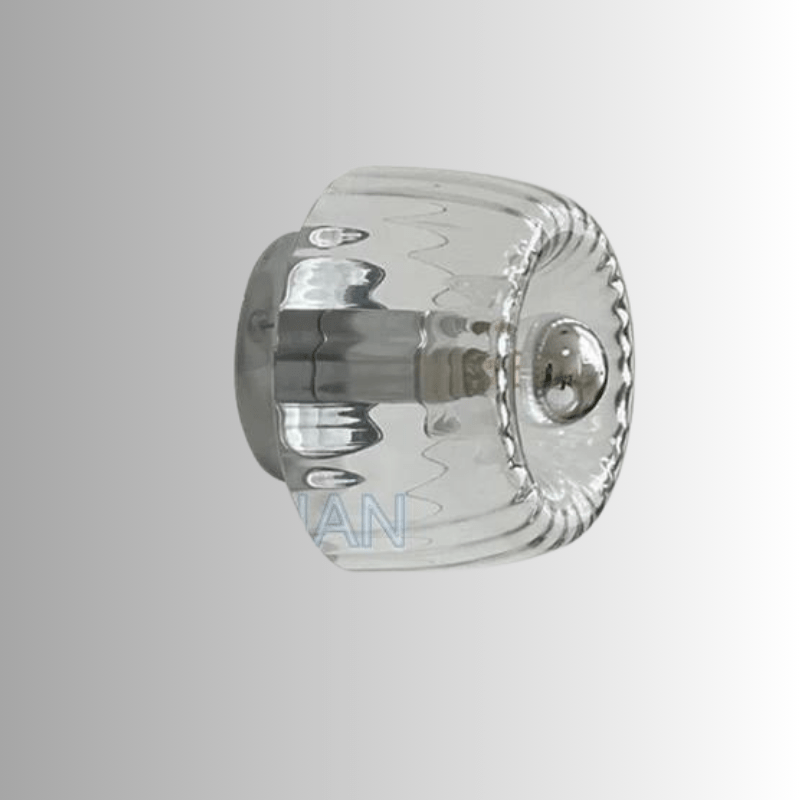 Klarer Glas-Türknauf, rund, modern, transparent, elegantes Design, für Innentüren.