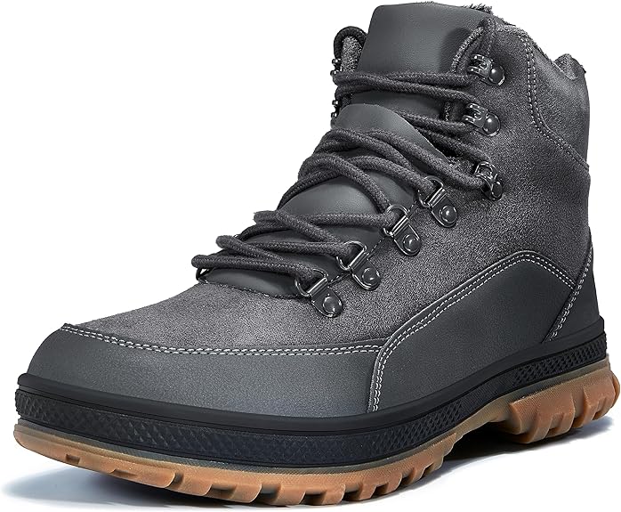 Grauer Herren-Wanderschuh, wasserdicht, rutschfeste Sohle, Outdoor-Boots.