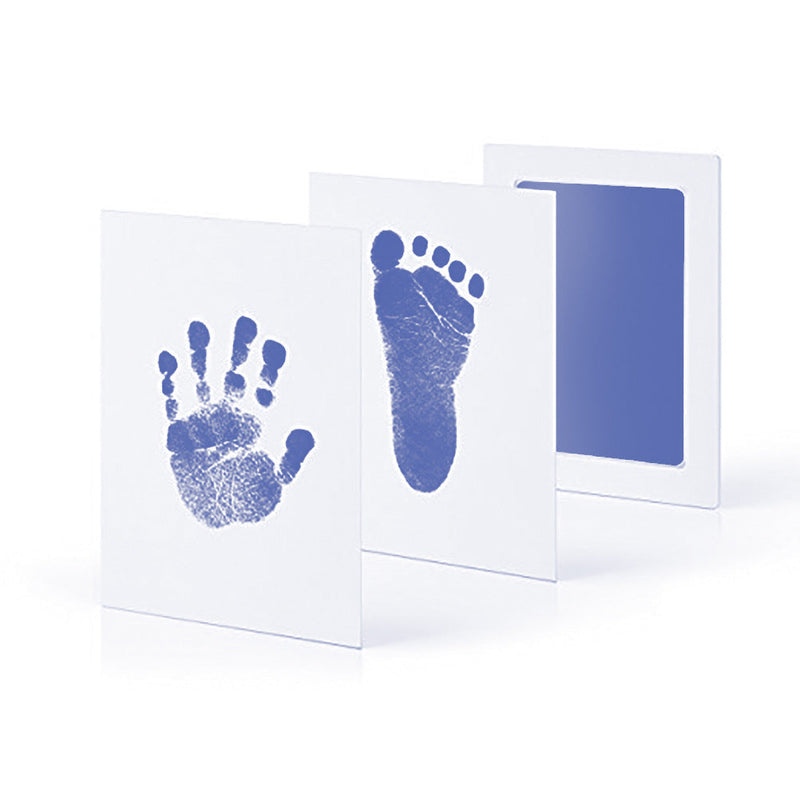 Umweltfreundliches Baby Hand- und Fußabdruck-Set, ungiftig, blau, Neugeborenen-Souvenir.