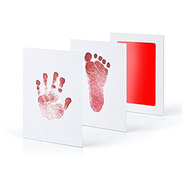 Umweltfreundliches Baby Hand- und Fußabdruck-Set, rot, ungiftig, Neugeborenen-Souvenir.