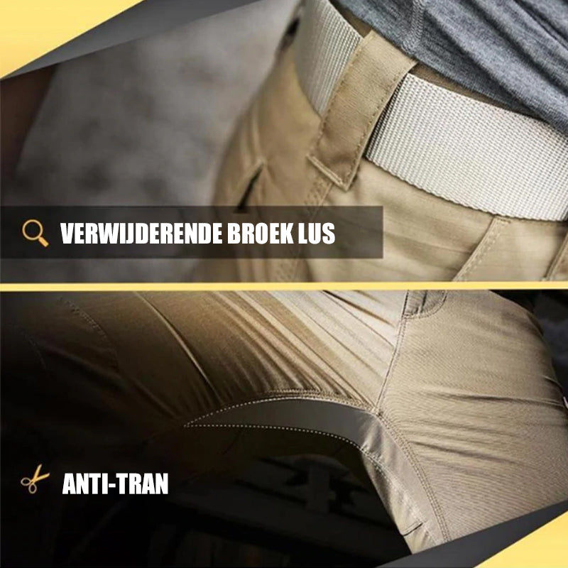 Beige Herrenhose mit Gürtel, atmungsaktiv, schweißresistent, ideal für Outdoor-Aktivitäten.