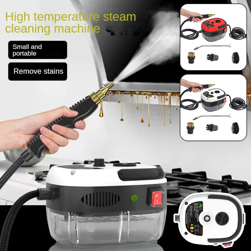 Tragbarer Dampfreiniger, schwarz-weiß, für Fleckenentfernung, Hochtemperatur, Küche.