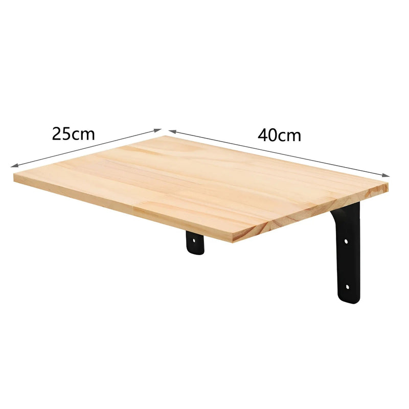 Holzregalbrett 40x25cm mit schwarzer Metallhalterung, Wandregal, DIY, Aufbewahrungslösung.