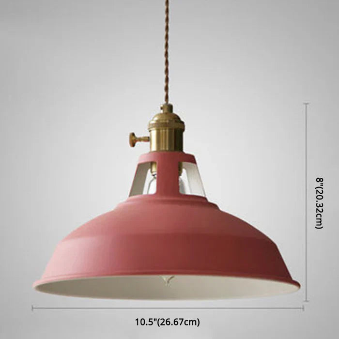 Rosa Industrielampe aus Metall, Vintage-Stil, Hängelampe, 26,67 cm Durchmesser, 20,32 cm Höhe.