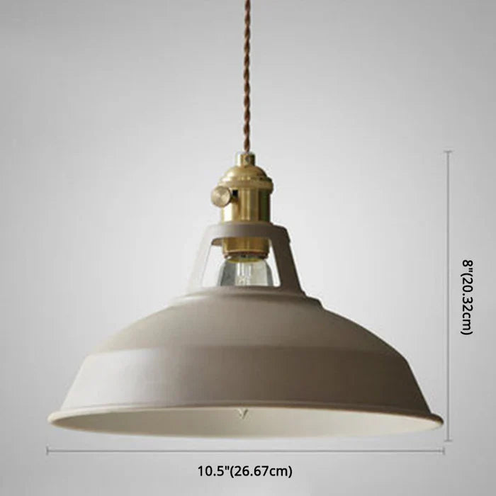 Industrielle Hängelampe aus Metall, grau, Vintage-Stil, 26,67 cm Durchmesser, 20,32 cm Höhe.