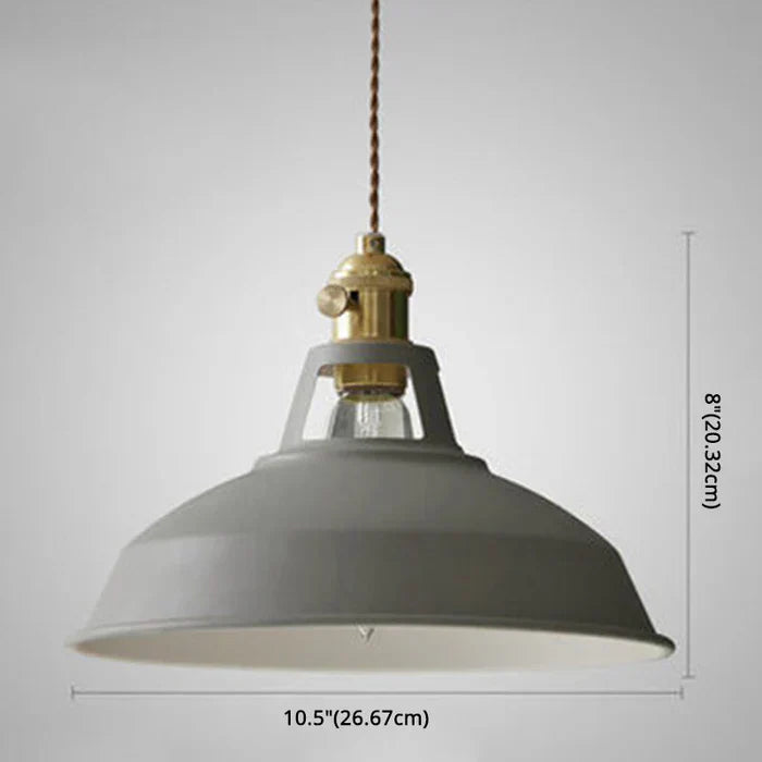 Industrielle Hängelampe, graues Metall, 26,67 cm, Vintage-Stil, E27-Fassung, Retro-Beleuchtung