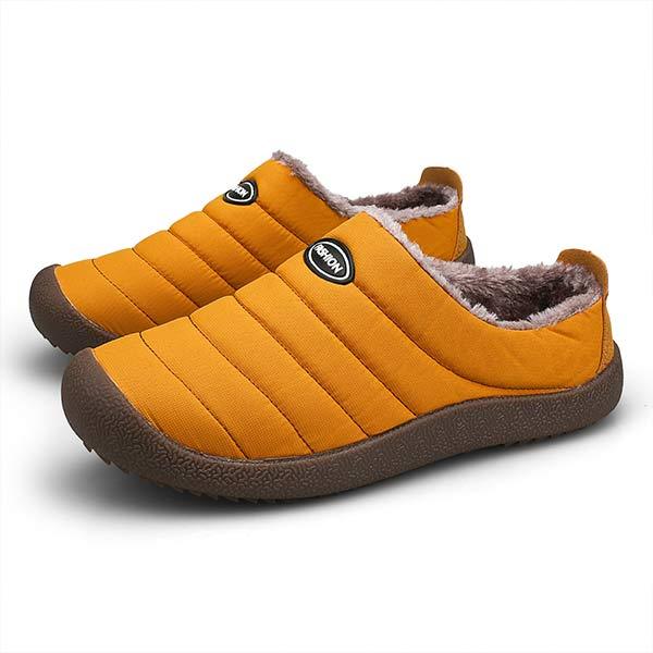 Orange Hausschuhe mit Fleecefutter, rutschfeste Sohle, warm, bequem, Unisex.