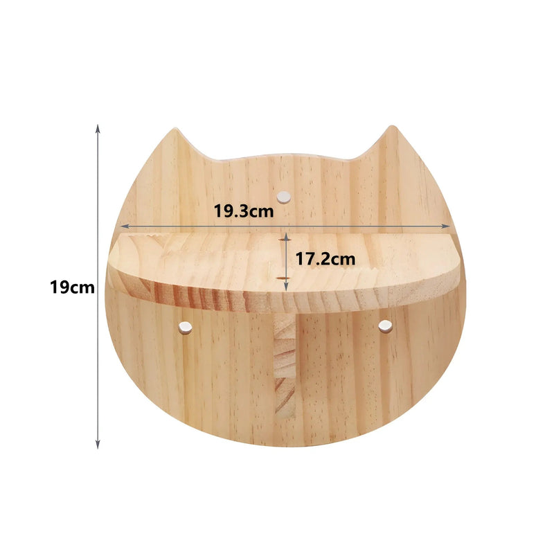 Wandregal aus Holz in Katzenform, 19x19,3 cm, ideal für Kinderzimmer, Dekoration, Aufbewahrung.