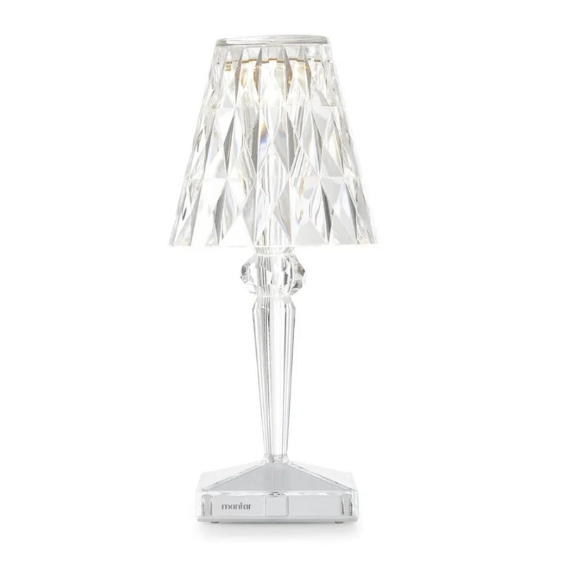 Kristall-Tischlampe, transparent, modernes Design, ideal für Wohnzimmer, Schlafzimmer, Dekoration.