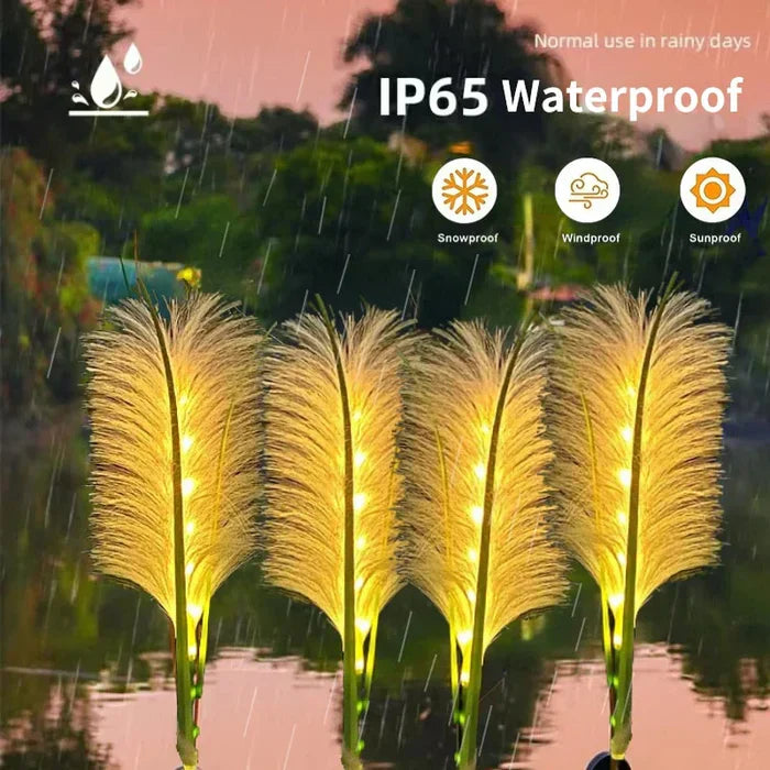 IP65 wasserdichte LED-Gartenleuchten, Federdesign, wetterfest, für Außenbereich.