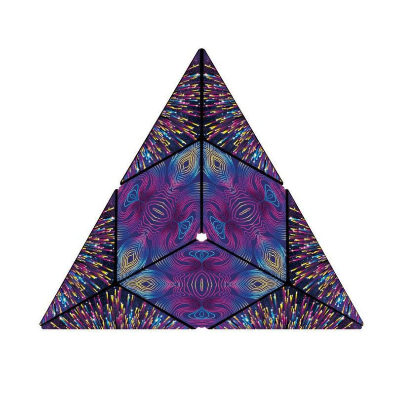 Magnetischer Zauberwürfel, bunte geometrische Muster, dreieckige Form, Puzzle-Spielzeug