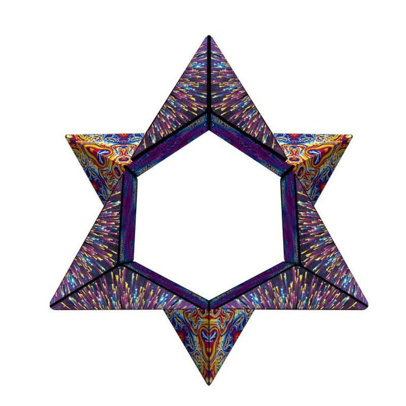 Bunter, magnetischer Zauberwürfel in Sternform, geometrisches Spielzeug, austauschbar.