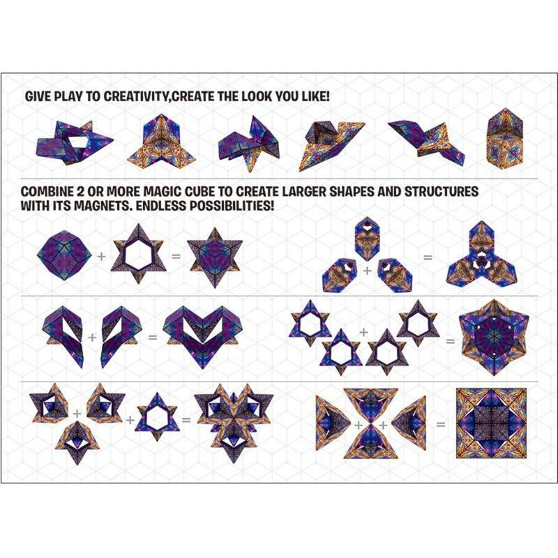 Verwandlungsfähiger, magnetischer Zauberwürfel, geometrische Formen, kreatives Spielzeug.