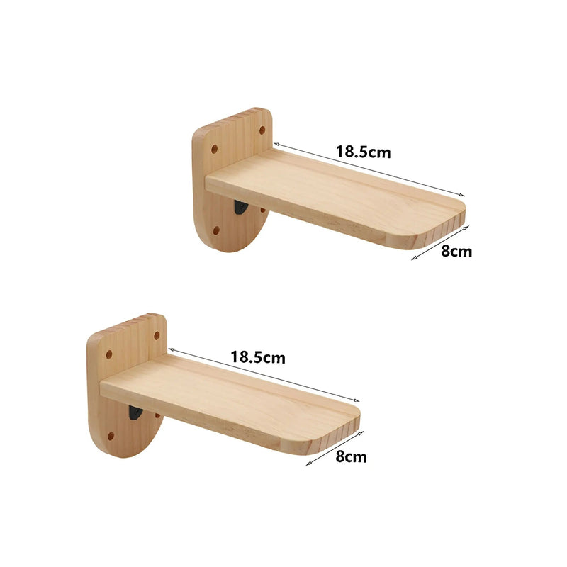 Holz-Wandregal Set, 18,5x8cm, natur, minimalistisch, platzsparend, für Wohnzimmer oder Büro.