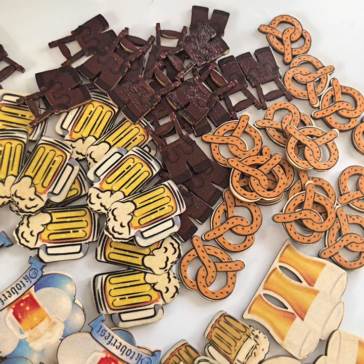 50 Stück Holzdekorationen – HolzMixSet Oktoberfest 2025