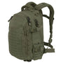 Olivgrüner taktischer Rucksack, robustes Nylon, MOLLE-System, Outdoor-Abenteuer, Wandern.
